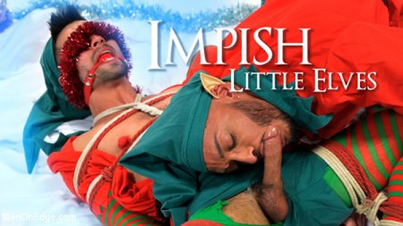 Impish Little Elves: Casey Everett Edged by Santa and his Lil Helper 2019-12-24