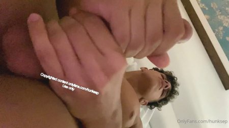 HUNKSEP - Jerking off my hard dick in bed after a long day of filming