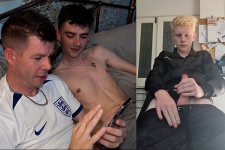 Tsunami Downpour of CUM Heaviest young lad Floods out his dick in 3sum 4me to fuck up scally lad 2023-10-05